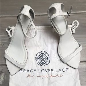 Grace Loves Lace Dosa Heels Sz 41 AU White
